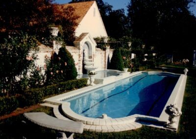 Garden and landscape around pool
