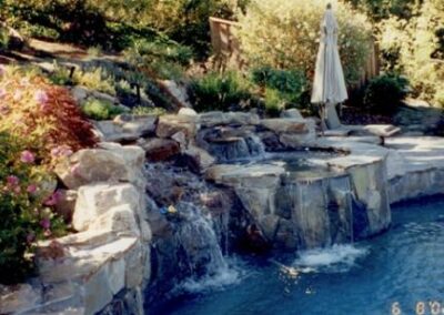 Landscape with waterfall and pool