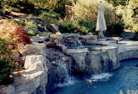 Landscape with waterfall and pool