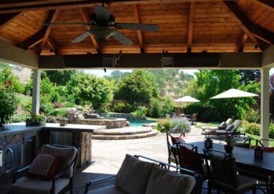 Resort like landscaping with cabana